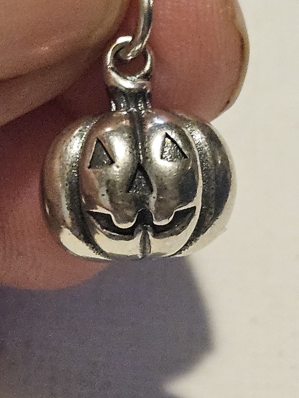 Sterling Silver Pumpkin Jack-o'-Lantern Charm - Silver